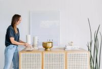 Eco-styled floor cupboard furniture for stylish home decor