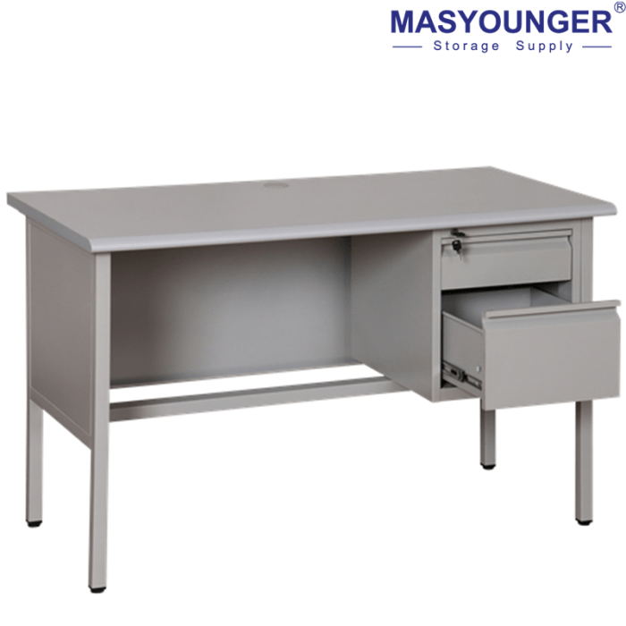 Steel Frame Home Office Desk with 3 Drawers Modern Staff Table Wooden ... Steel Frame Home Office Desk with 3 Drawers Modern Staff Table Wooden ...