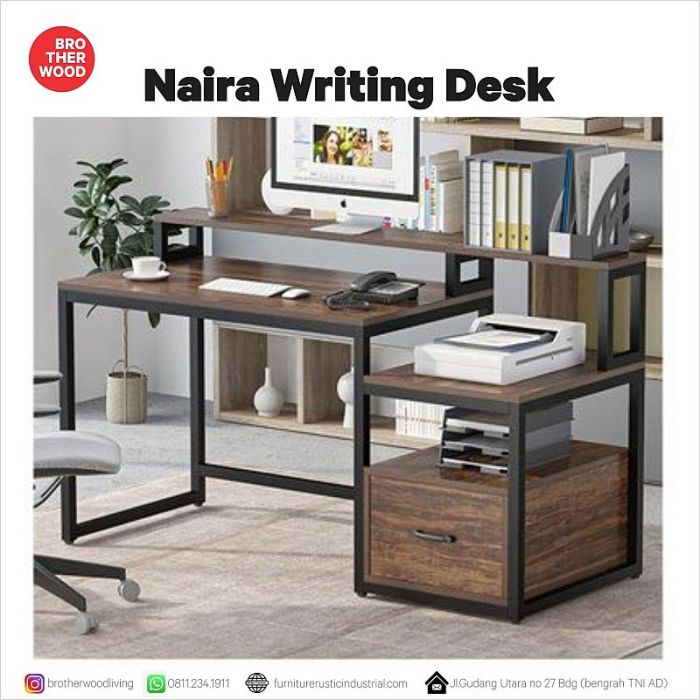 Italian Mid-Century Modern modular wall bookshelf-desk unit - The Loods Modular wall desk furniture with bookshelf